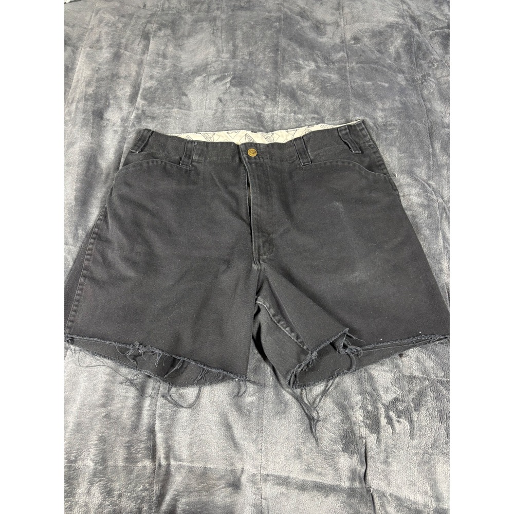 Ben Davis Mens Black Cut Off Work Shorts Size‎ 36 Style 694 Raw Hem Twill 5540